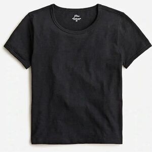 J Crew 90's Cropped Organic Slub Cotton T-Shirt Black M NWT